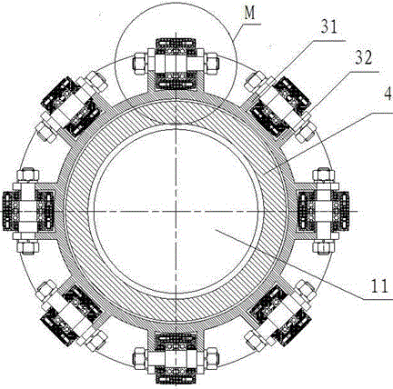 Revolving support mechanism applied to shot blasting for inner wall of steel tube