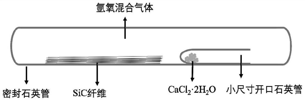 Simplified method for simulating silicon carbide fiber high-temperature water-oxygen environment by using quartz sealing tube