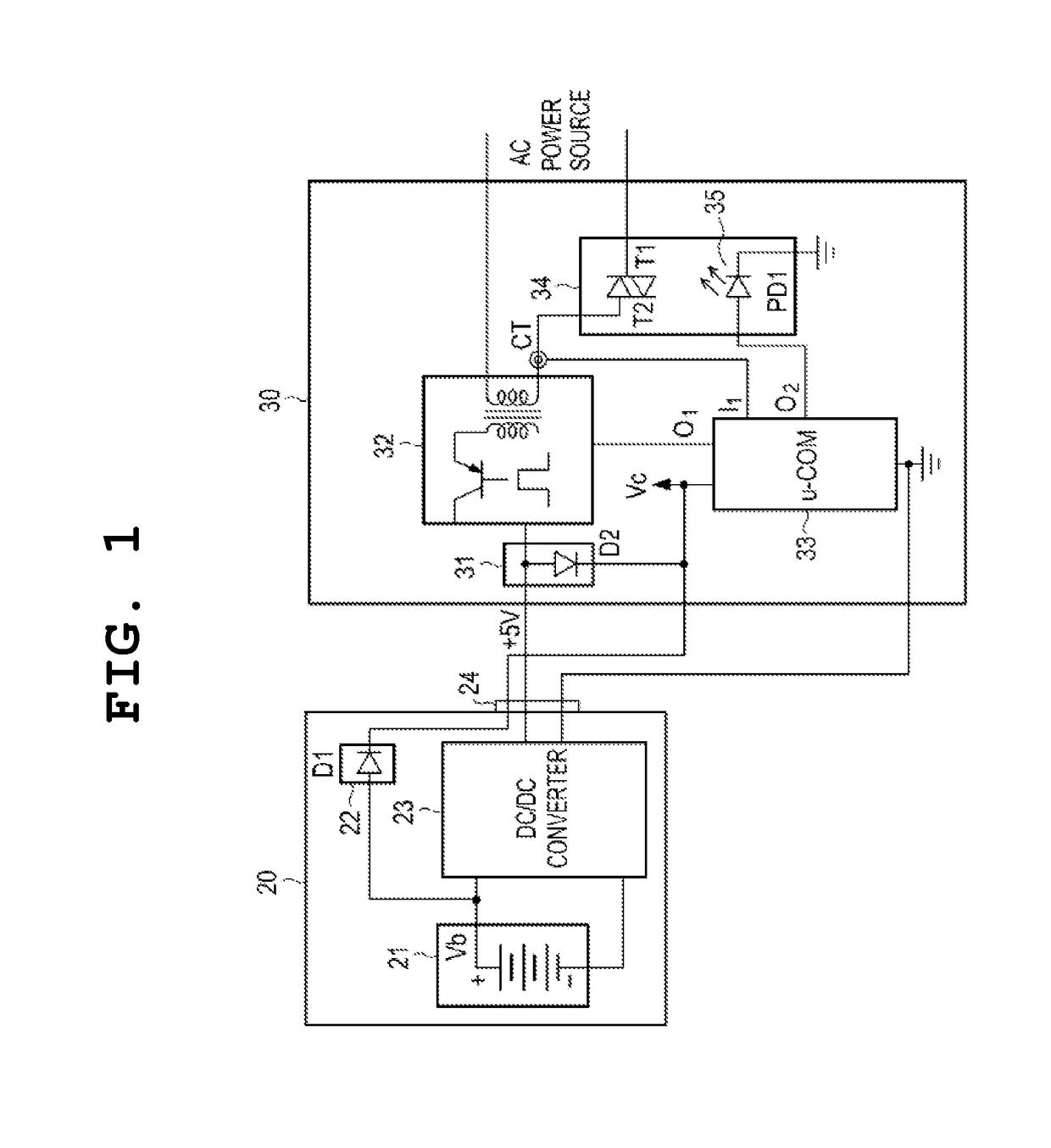 Power source device having standby power-cutoff function, and method for controlling same