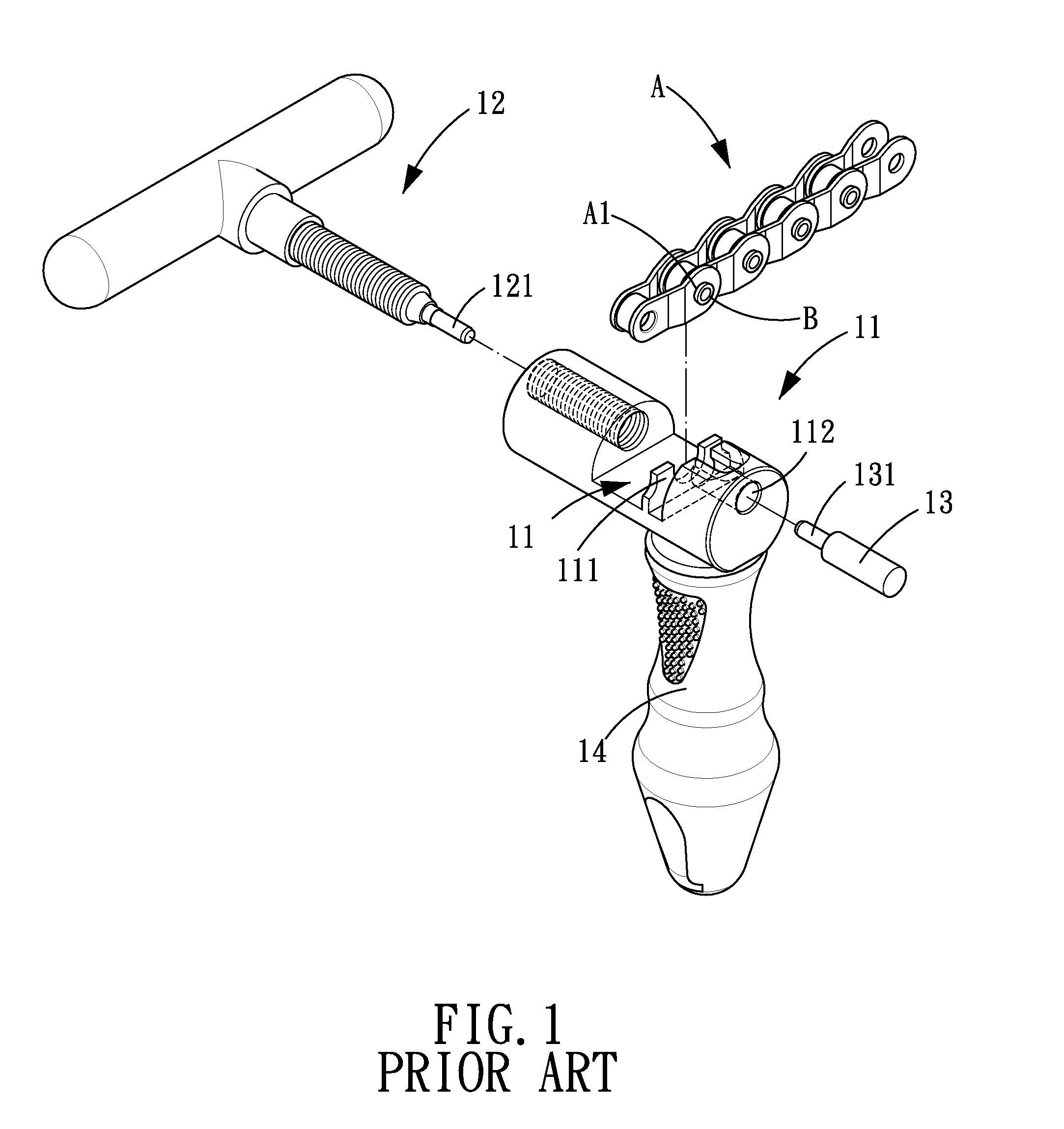 Device for assembling and disassembling a bicycle chain