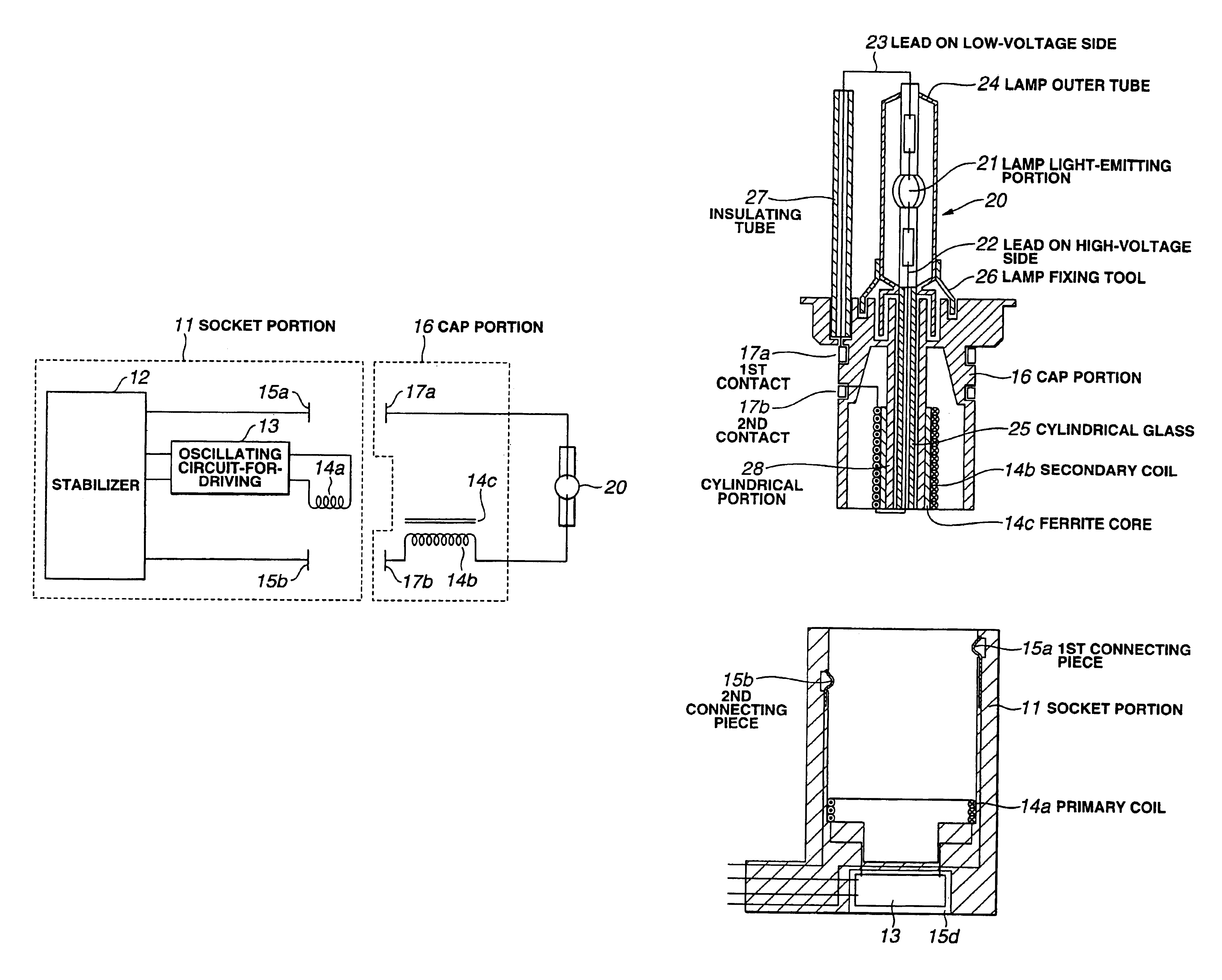 High-voltage discharge lamp lighting apparatus, high-voltage discharge lamp apparatus, and floodlight projector apparatus