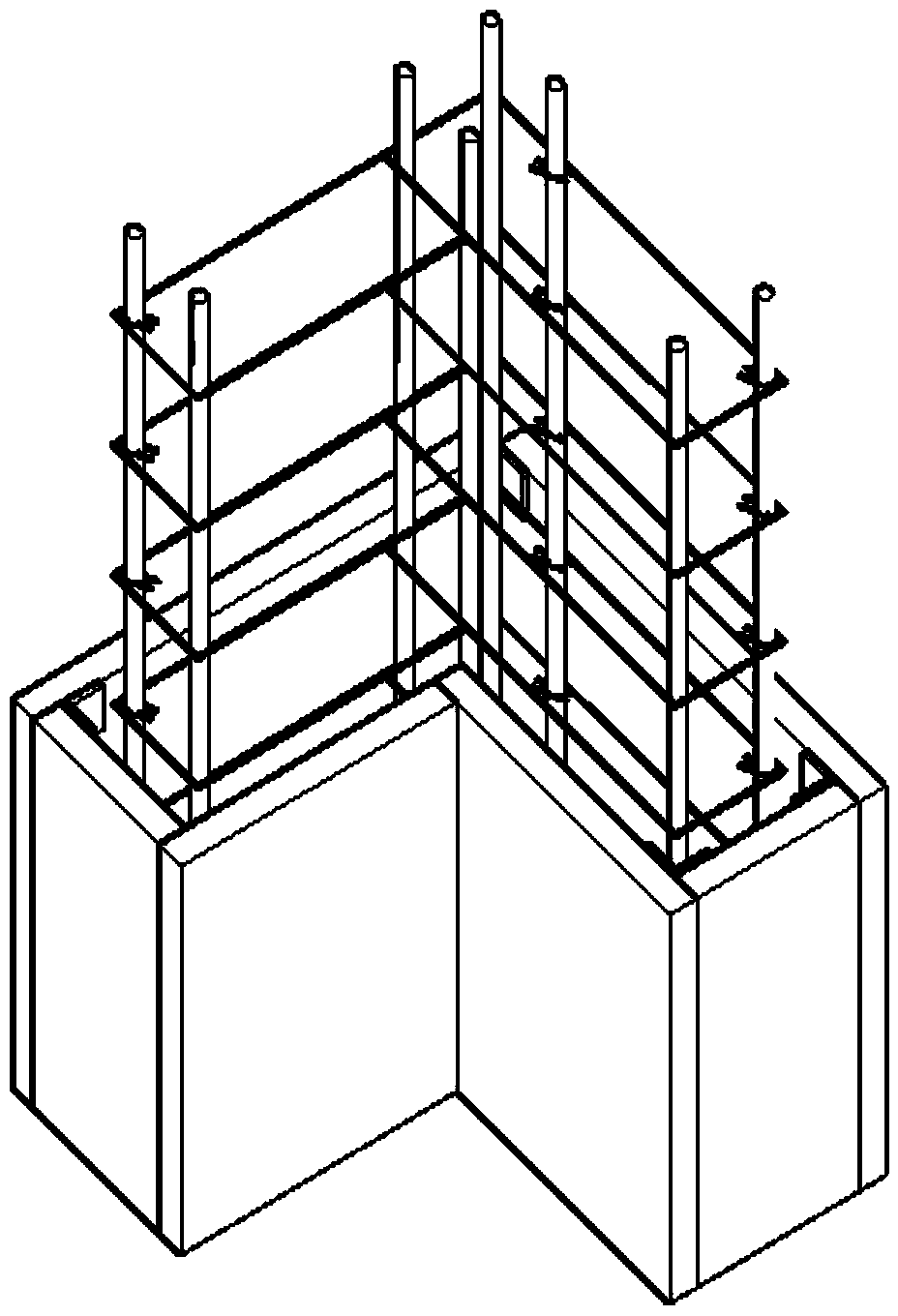 Wrapped steel wire mesh cement mortar plate and concrete combined L-shaped bearing column and manufacturing method thereof