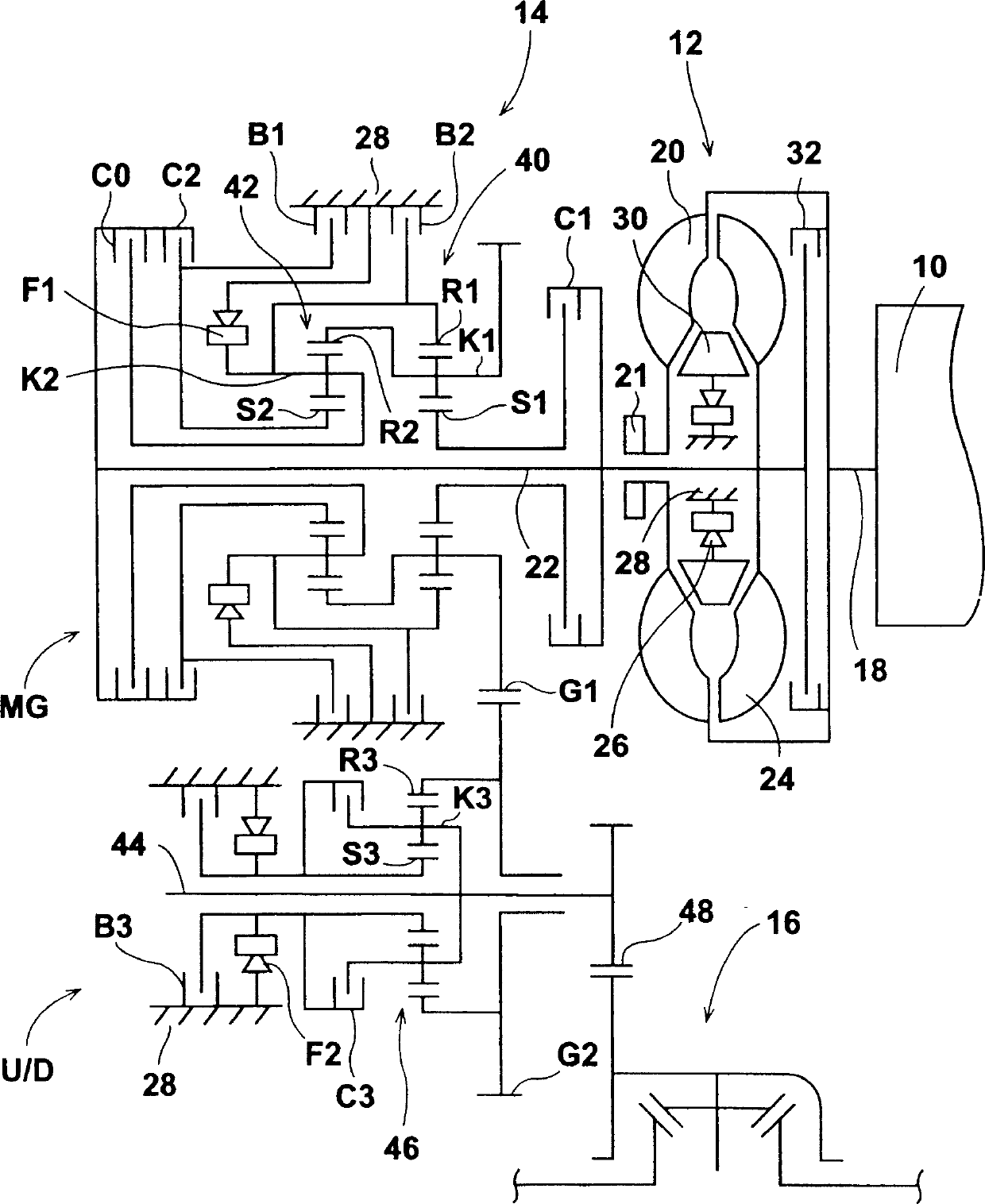 Device and method for controlling correct timed ignition when vehicle automatic speed variator shift