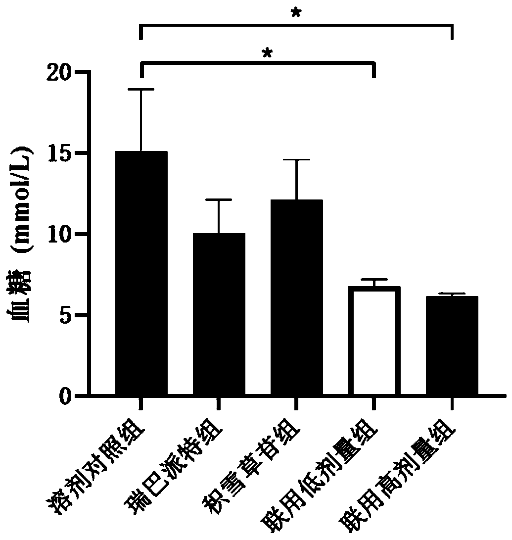 Medicine composition for preventing and treating diabetes mellitus and application of medicine composition