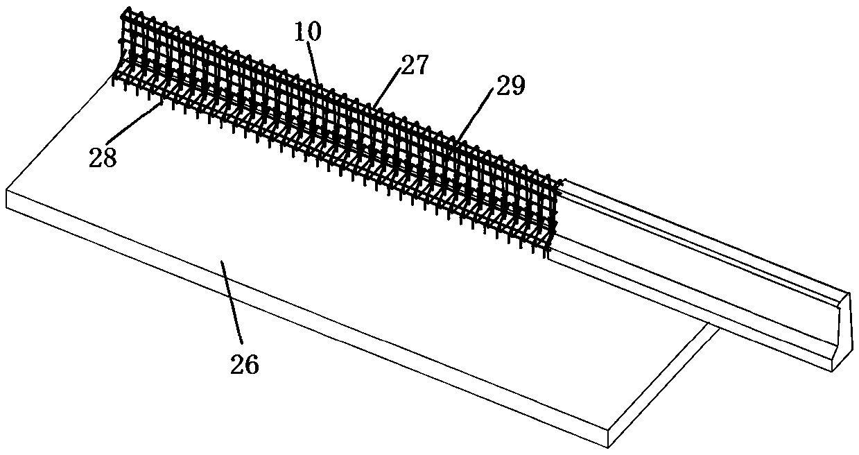 Construction method of bridge concrete anti-collision guardrail