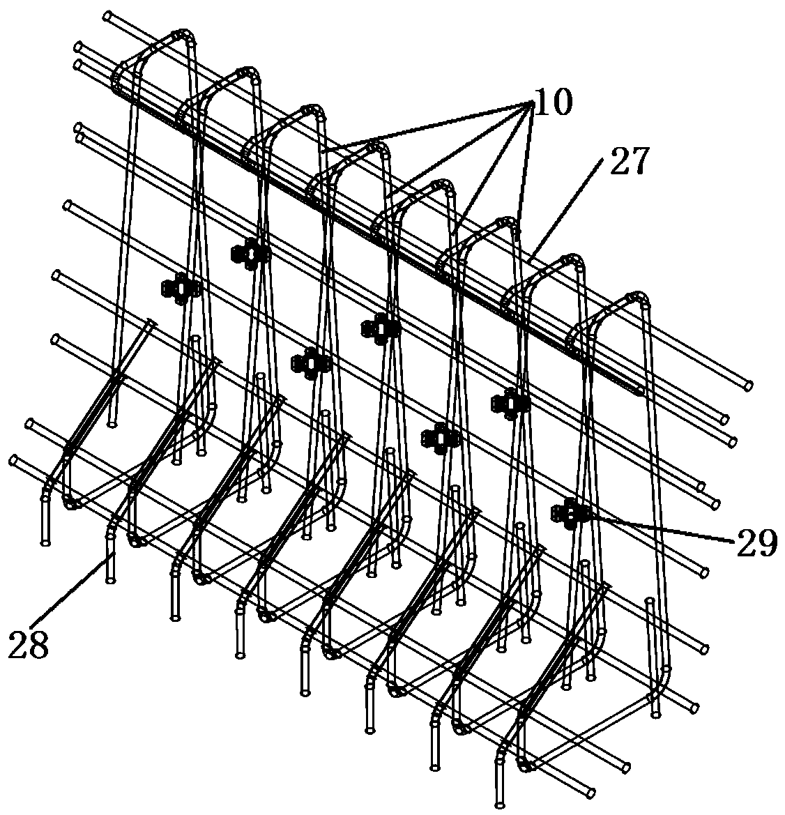 Construction method of bridge concrete anti-collision guardrail