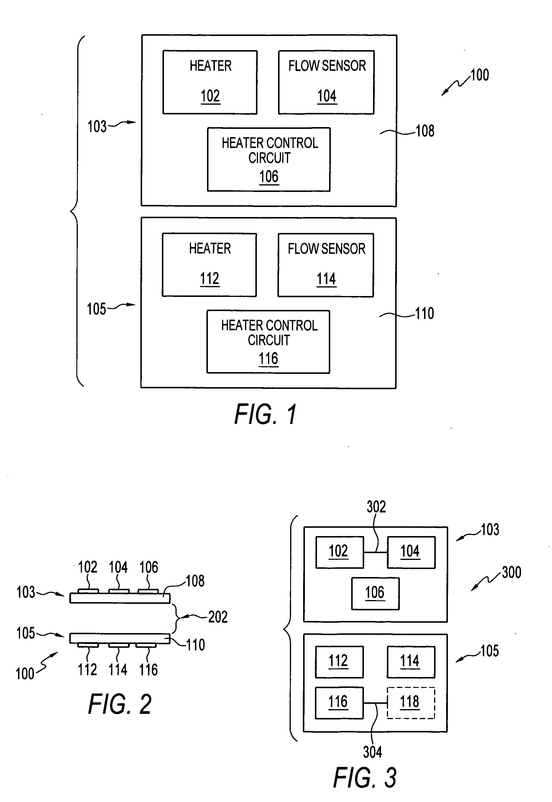 Thermal isolation between heating and sensing for flow sensors