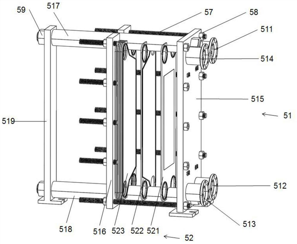 Heating and heat exchange all-in-one machine and heating system with heating and heat exchange all-in-one machine