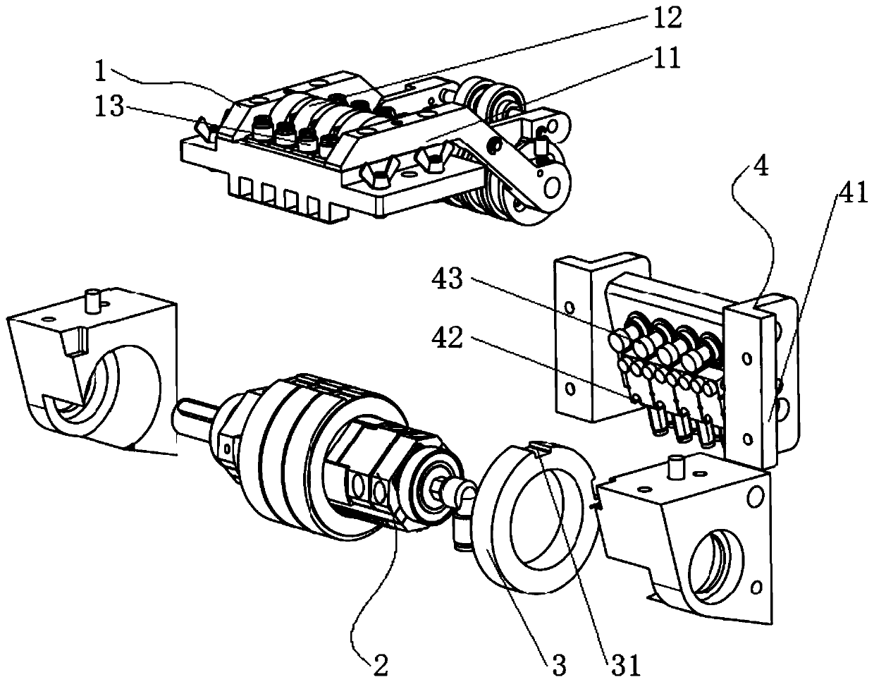 Carbon fiber prepreg actuating device for carbon fiber automatic filament paving machine