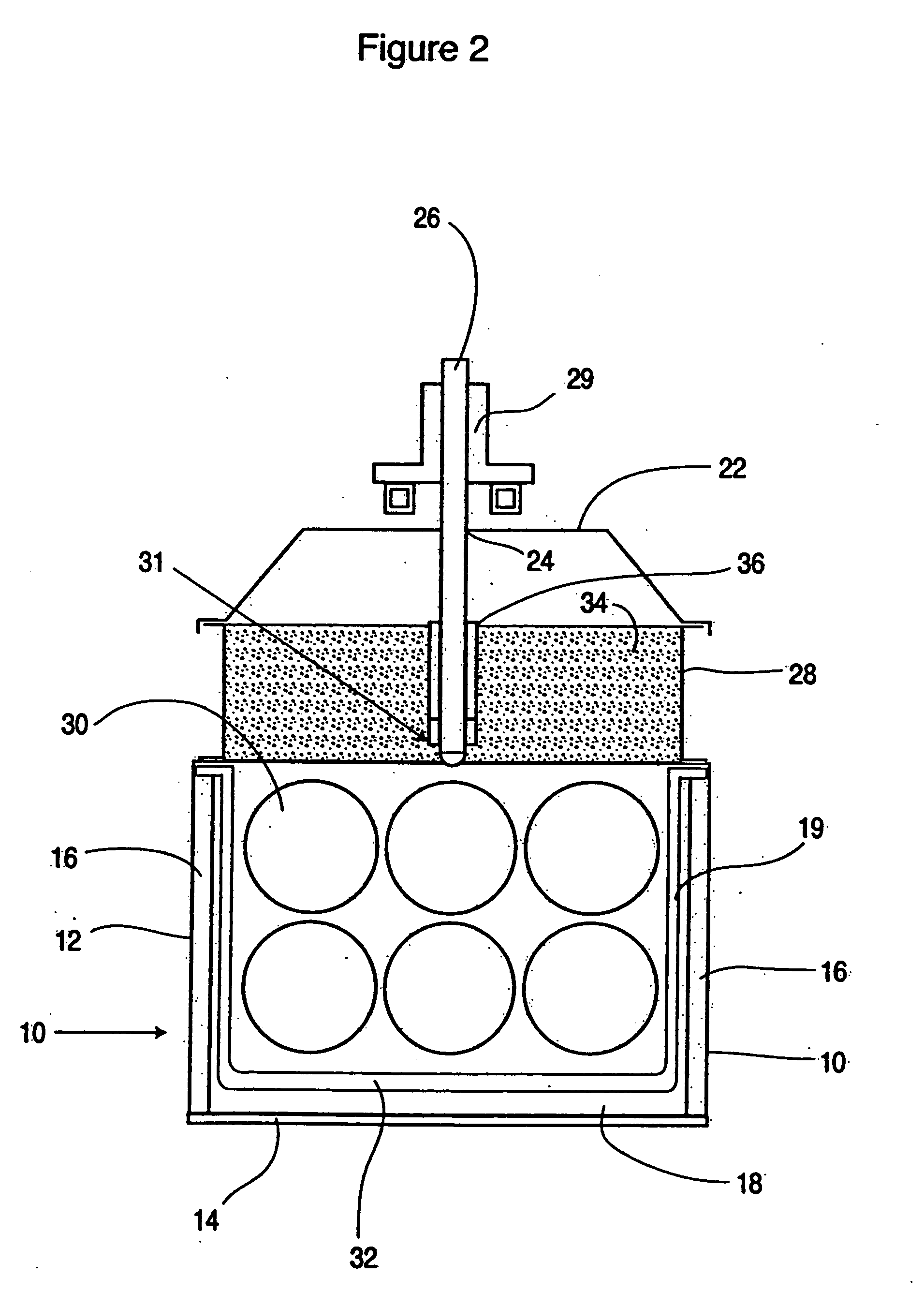 Apparatus and method for melting of materials to be treated