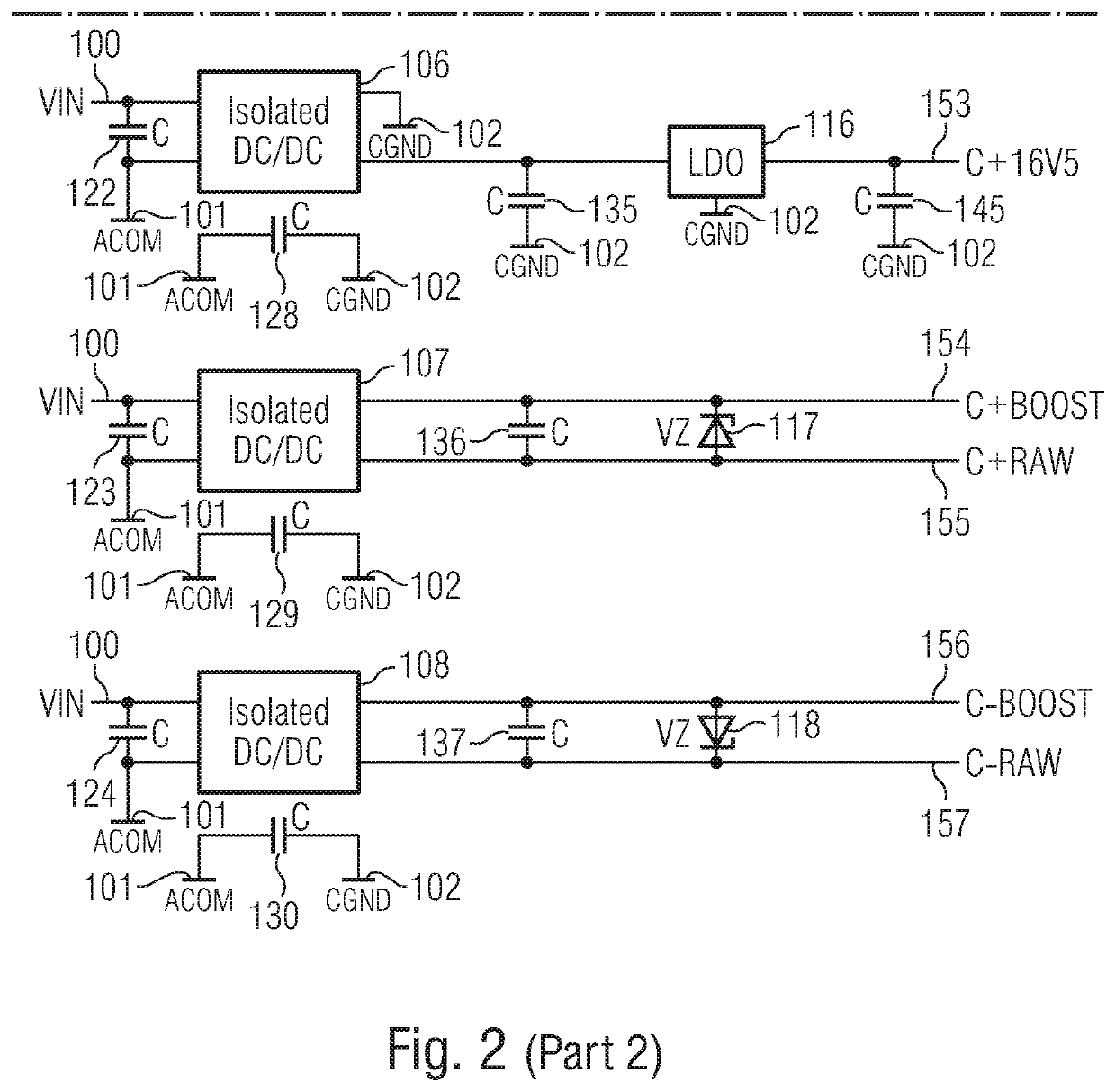 Multiple output isolated power supply for automated test equipment and a method for providing multiple isolated output voltages