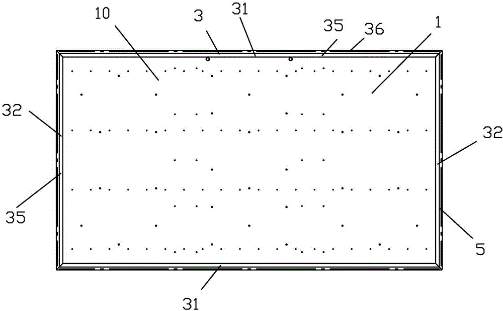 DLED liquid crystal display television backplane without hardware forming mould and preparation method thereof