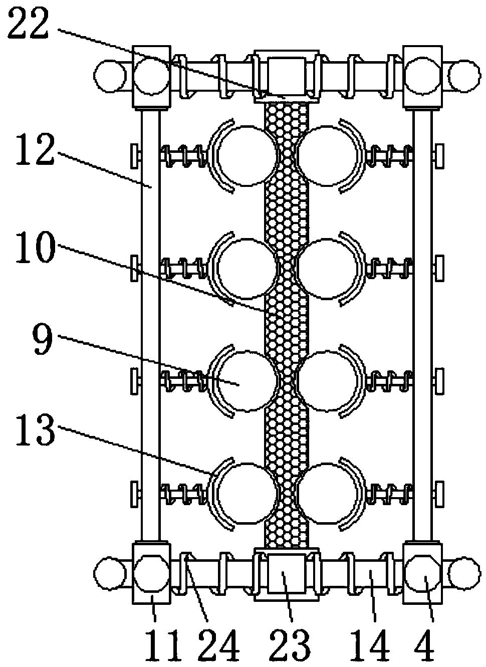 Test tube rack for a chemical laboratory