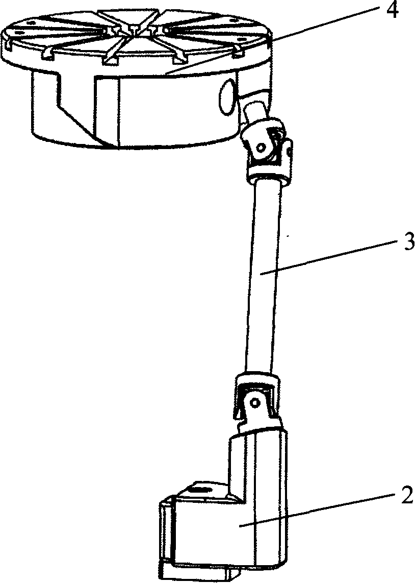 Space three-rotation freedom parallel mechanism