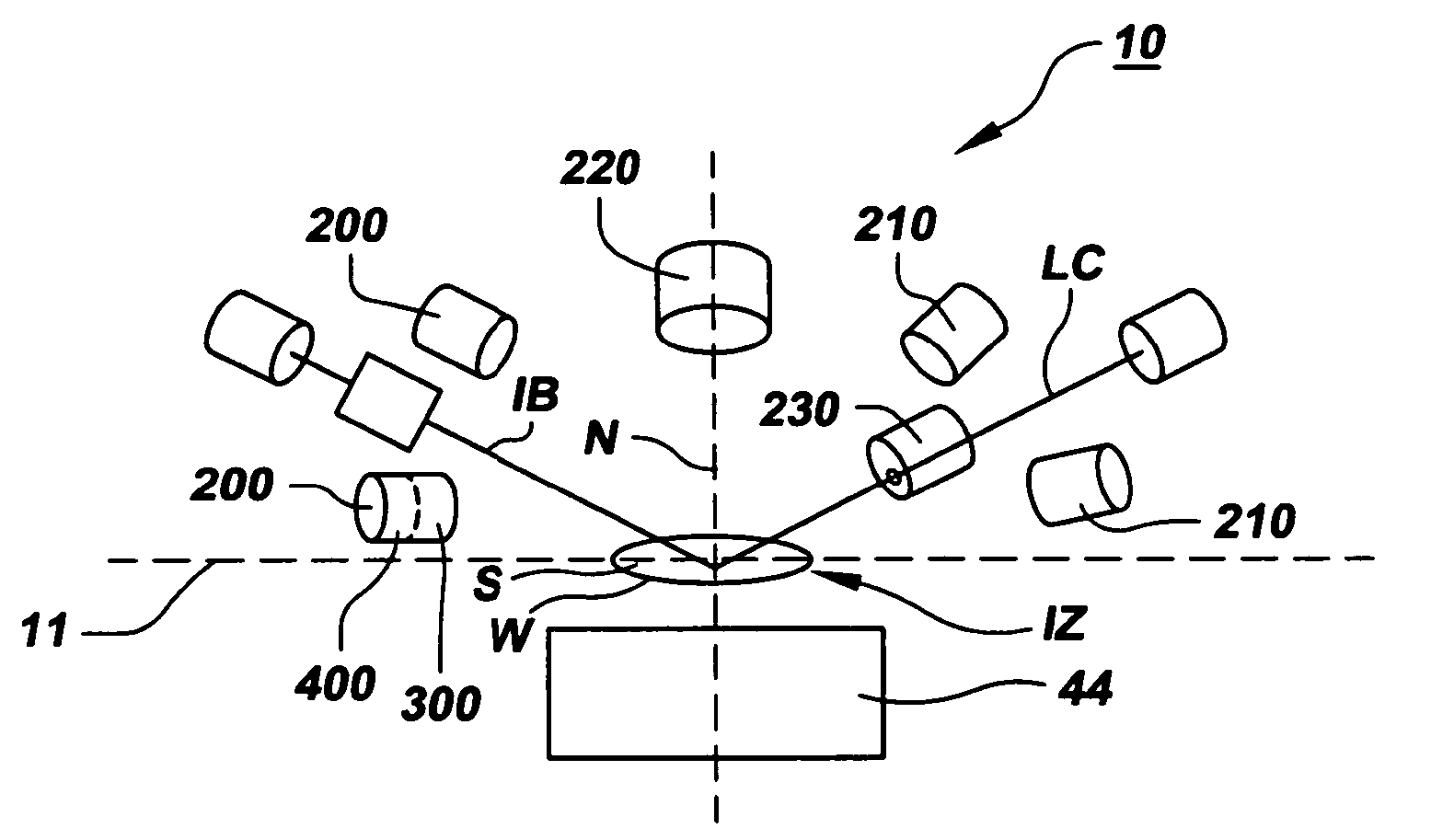 System and method for inspecting a workpiece surface by analyzing scattered light in a back quartersphere region above the workpiece