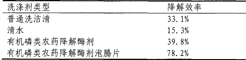 Organic phosphorus degrading enzyme preparation and preparation method thereof