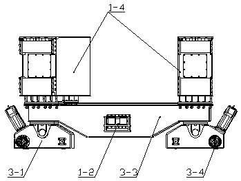 Straddle-type monorail substitute beam single-crossover turnout equipment