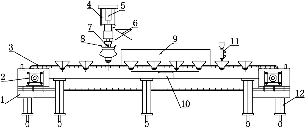 Conical head suspension type insulator cementing device