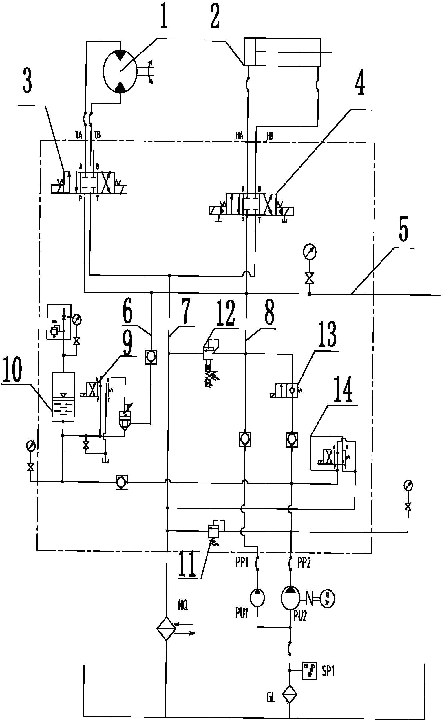 Novel hydraulic control system of die casting machine