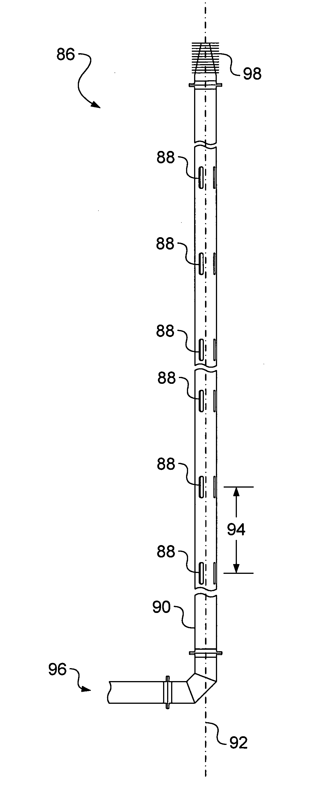 Apparatus and method to increase apparent resonant slot length in a slotted coaxial antenna