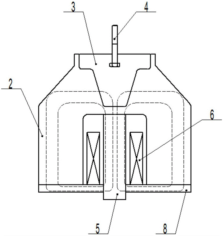 A semi-active magnetic-sensitive rubber automobile engine mount