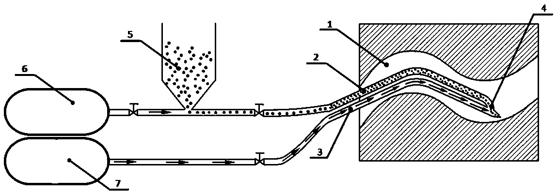 Shot blasting device for complex cavity in casting