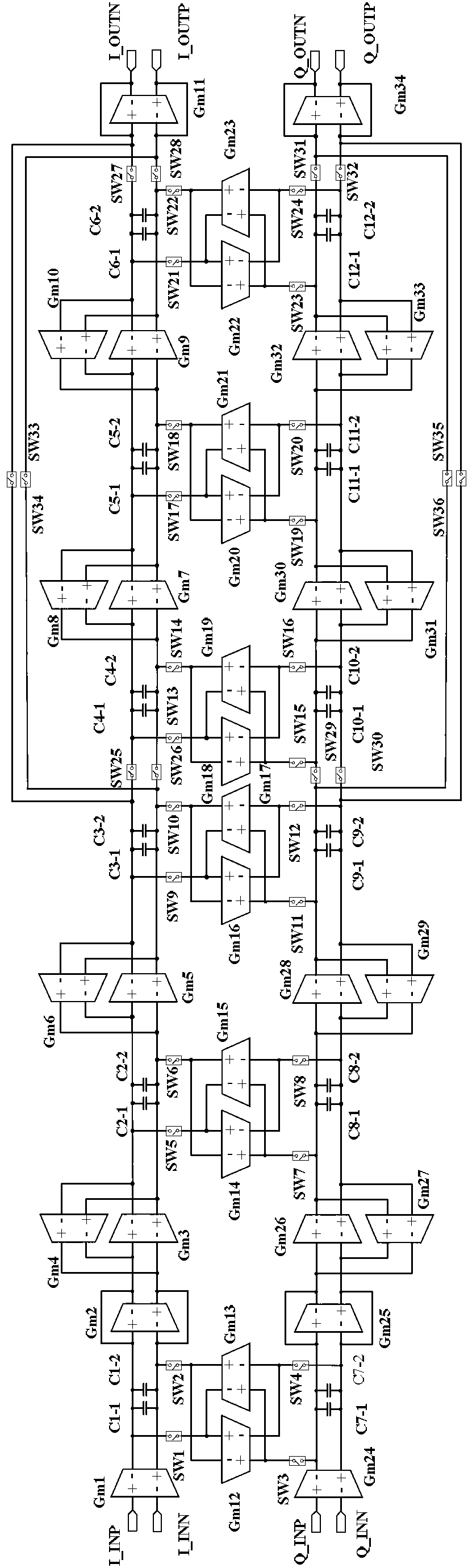 Reconfigurable Gm_C filter circuit