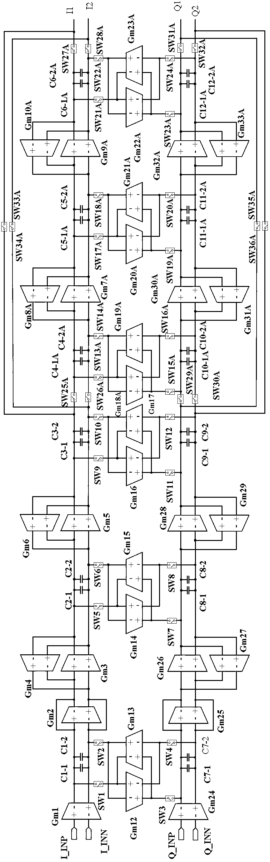 Reconfigurable Gm_C filter circuit