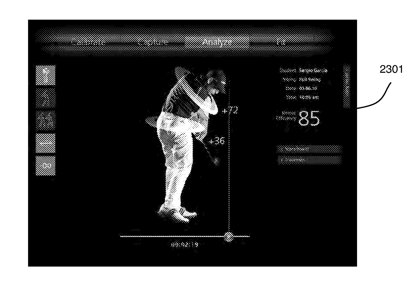 Virtual reality system for viewing current and previously stored or calculated motion data