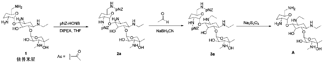 Etilmicin derivative and preparation method thereof, pharmaceutical composition and application thereof