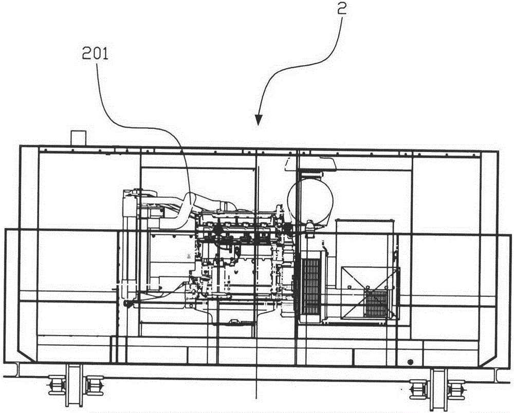 Diesel generator set flat car