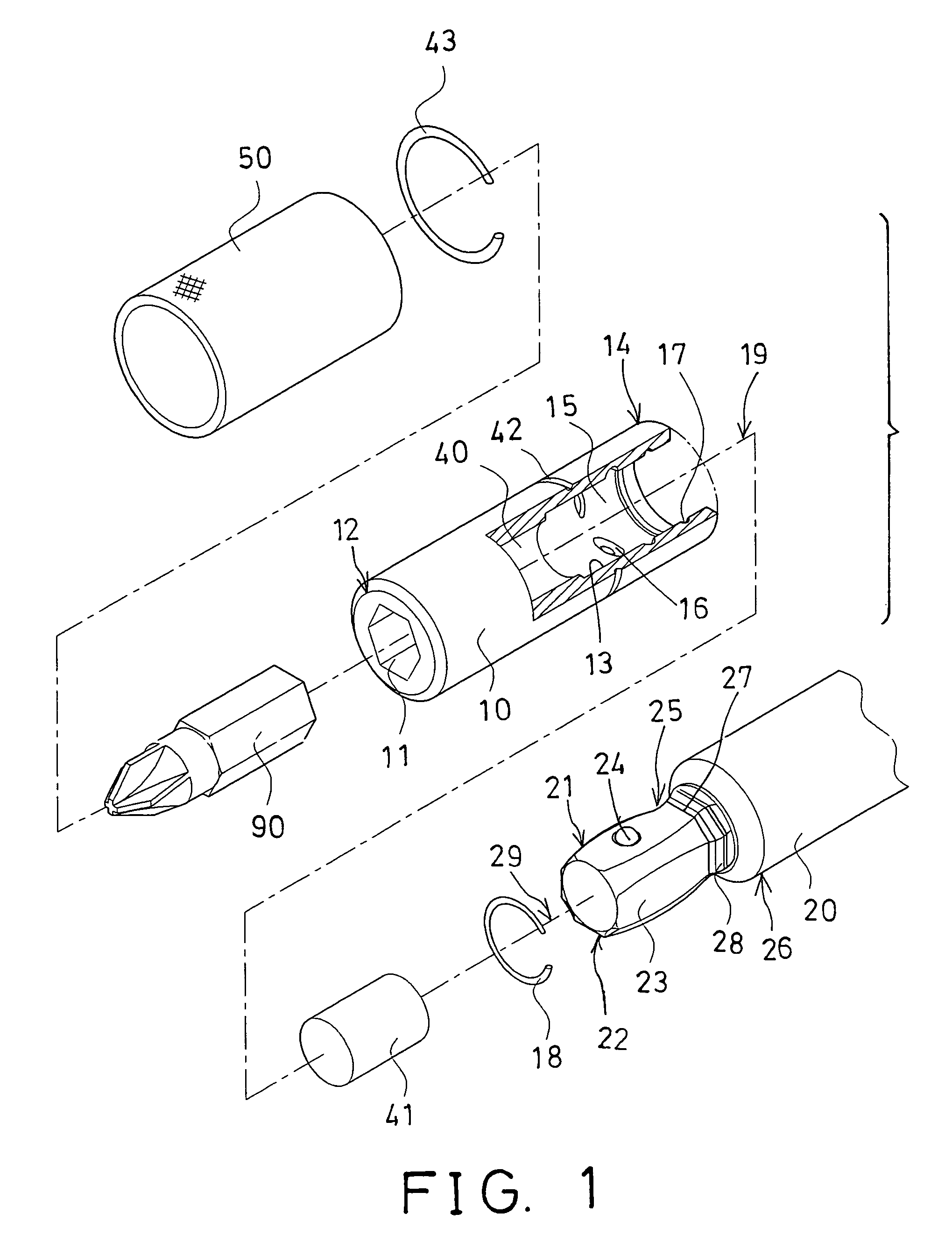 Pivotal driving tool assembly