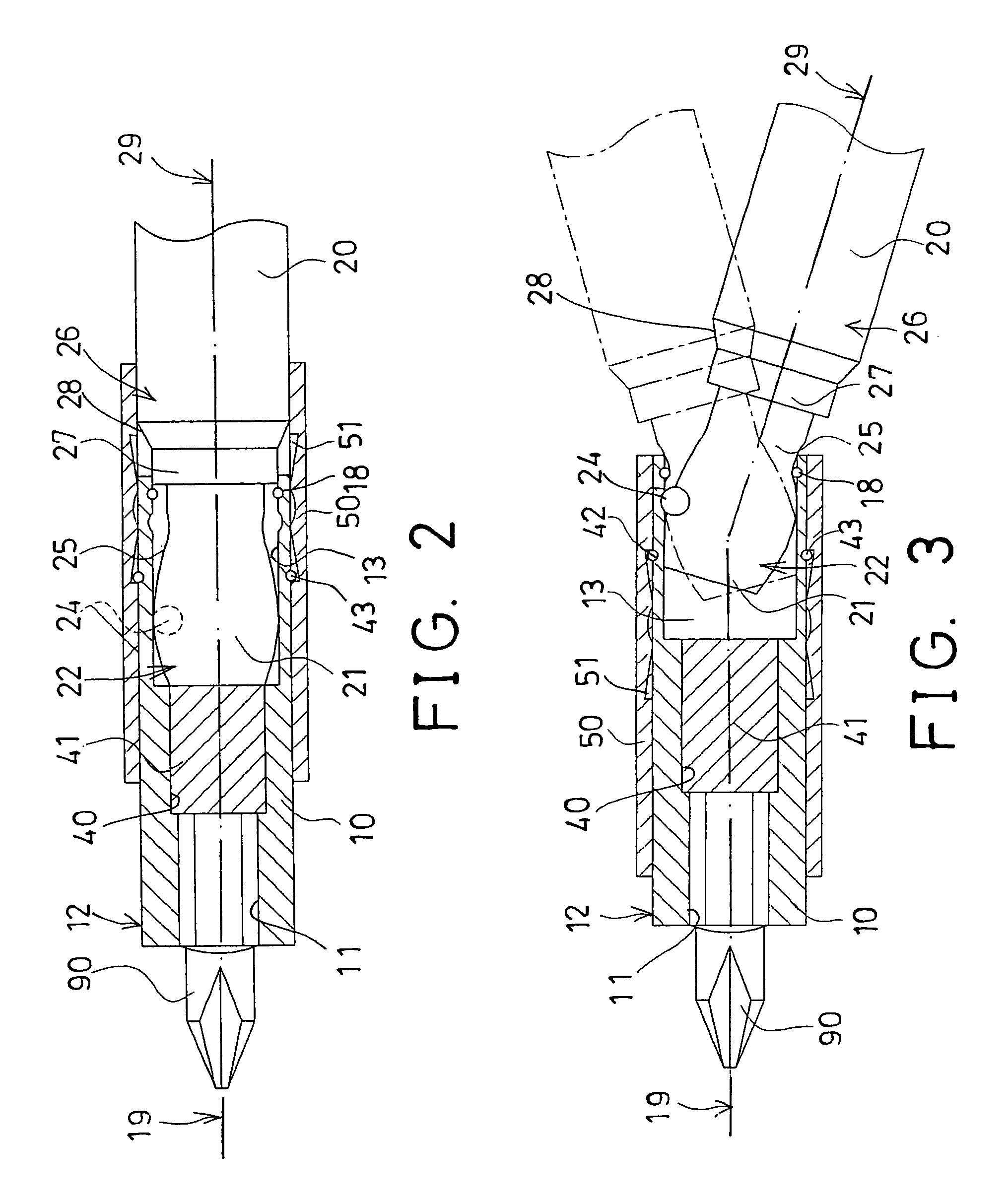 Pivotal driving tool assembly