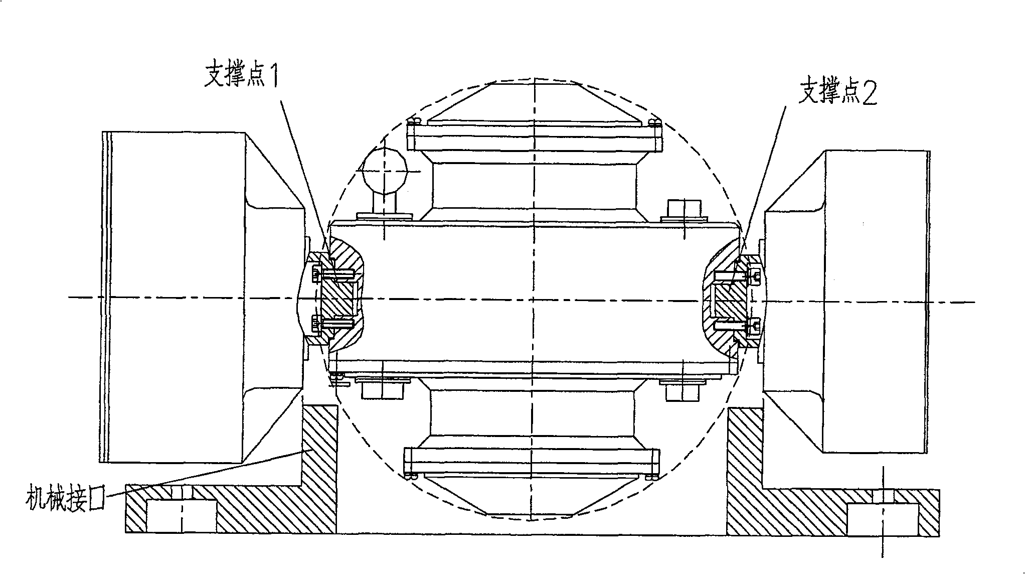 Single end support type magnetic suspension control moment gyro of single framework