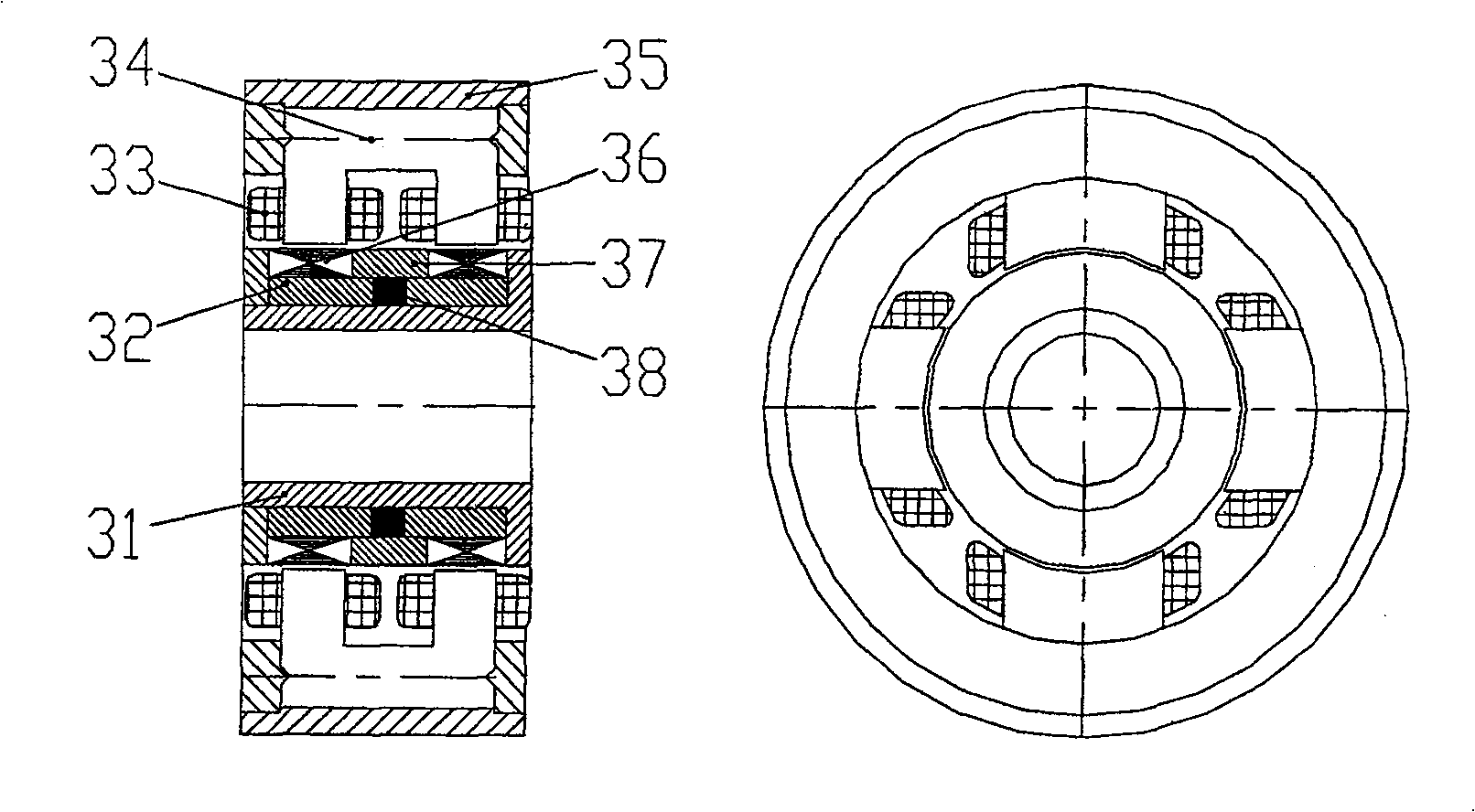 Single end support type magnetic suspension control moment gyro of single framework