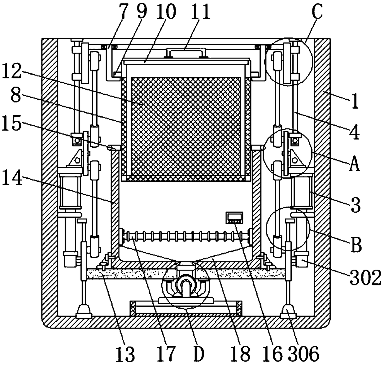 Sand-spitting cleaning device of dascillidae based on shock force and warm water immersion method