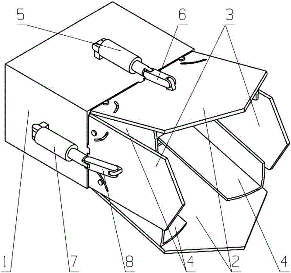 Two-dimensional vector convergent-divergent nozzle capable of achieving pitching and yawing