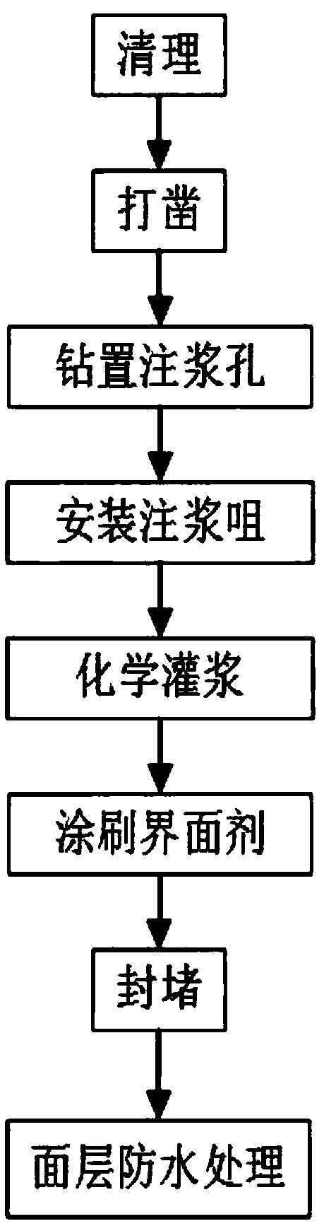 Wall body structure seepage treatment method