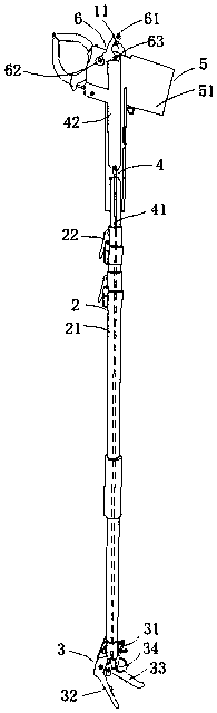 Current measurement device added with lengthened operating handle