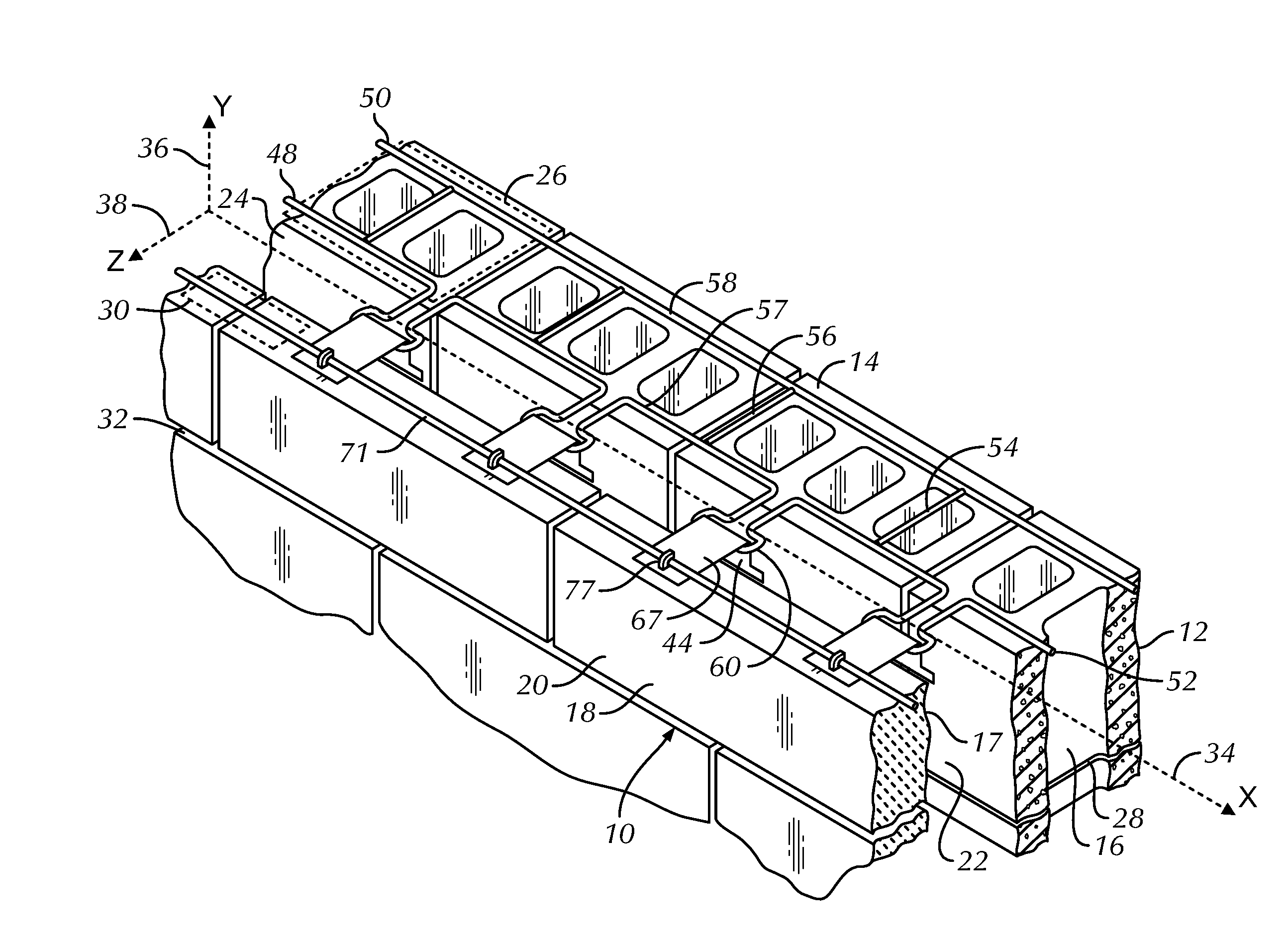 Backup wall reinforcement with t-type siderail