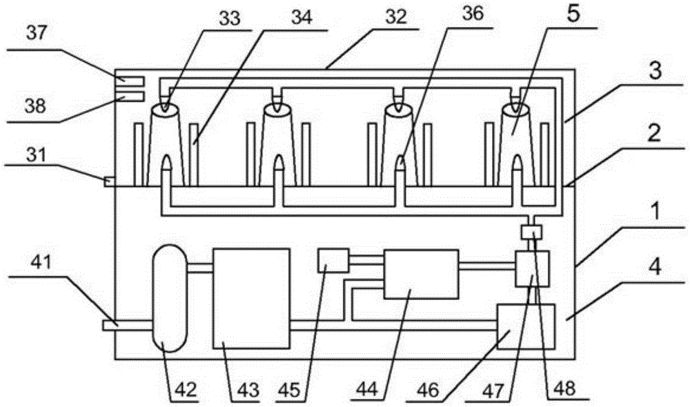 Spraying type water cup cleaning integrated device