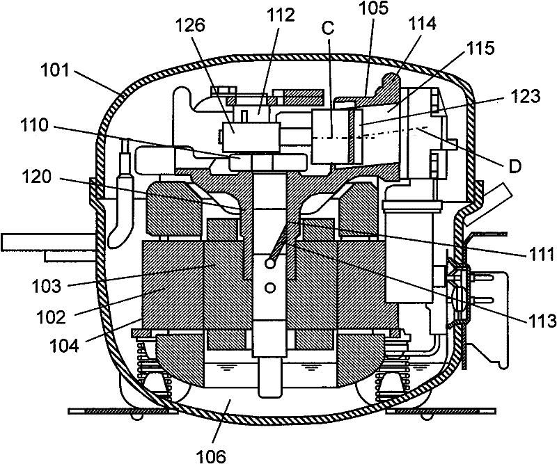 Closed type compressor and freezing apparatus using the same