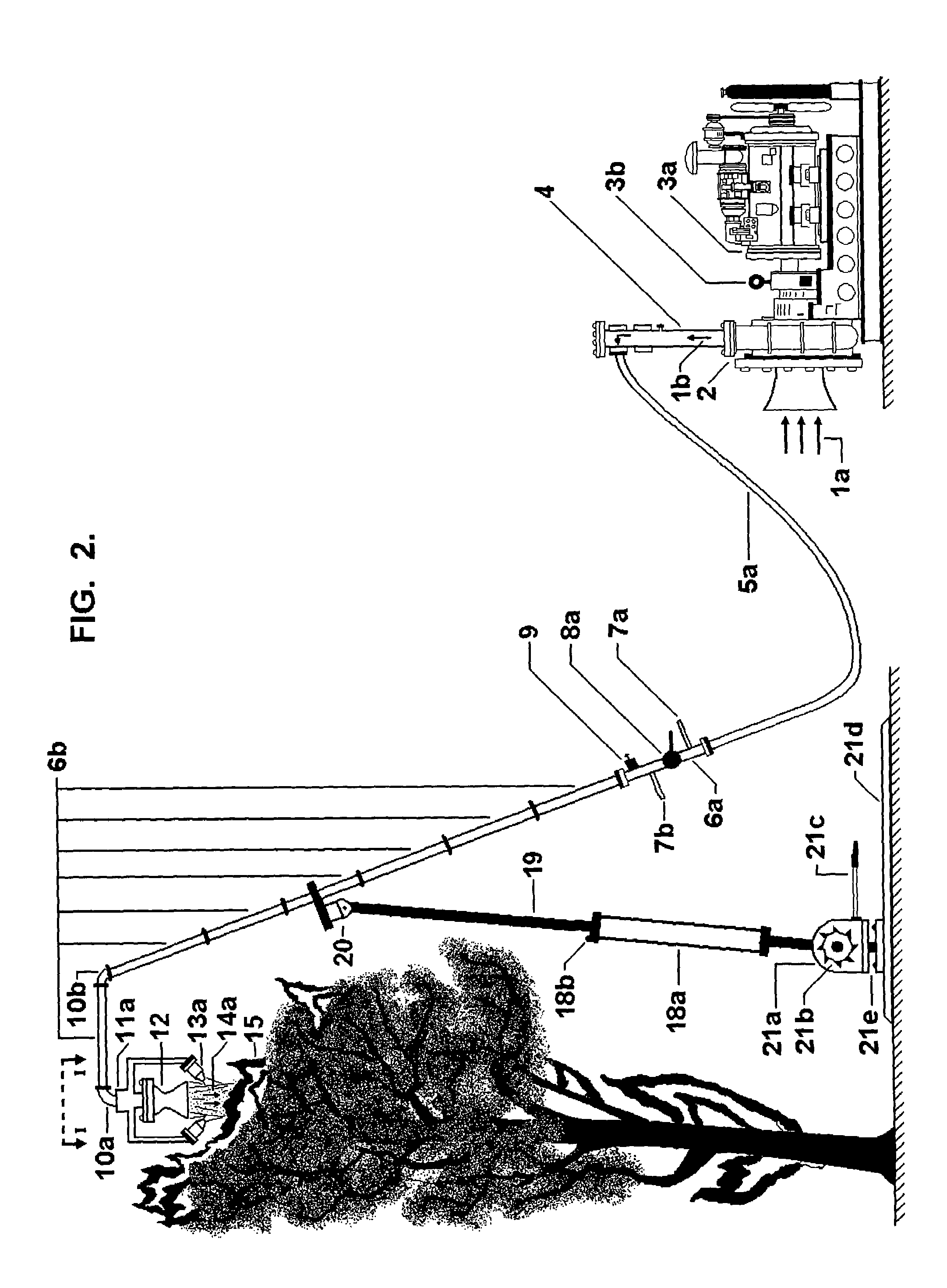 Ambient-air jet blast flames containment and suppression system