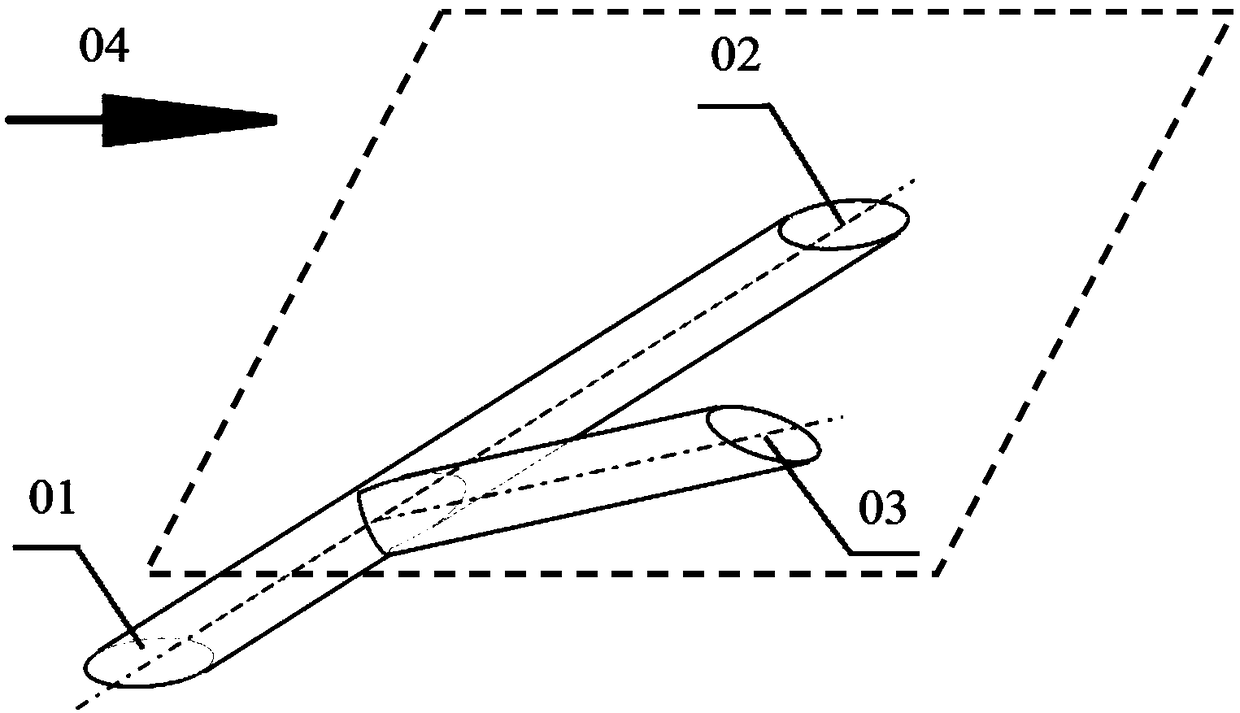 A branched gas film hole structure of an air-cooled turbine