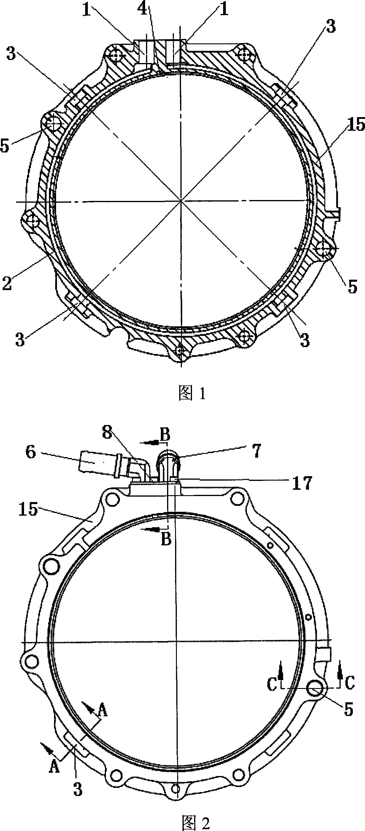 A cooling water cover of mixing drive motorcar electromotor and its making method