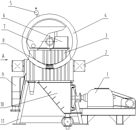 Large-particle vertical ring pulsation high-gradient magnetic separator