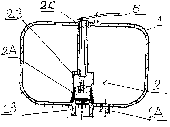 Pressure-storing and energy-saving washing tank and pressure-reducing water drain valve