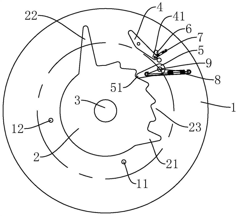 Multi-angle adjusting ratchet wheel structure