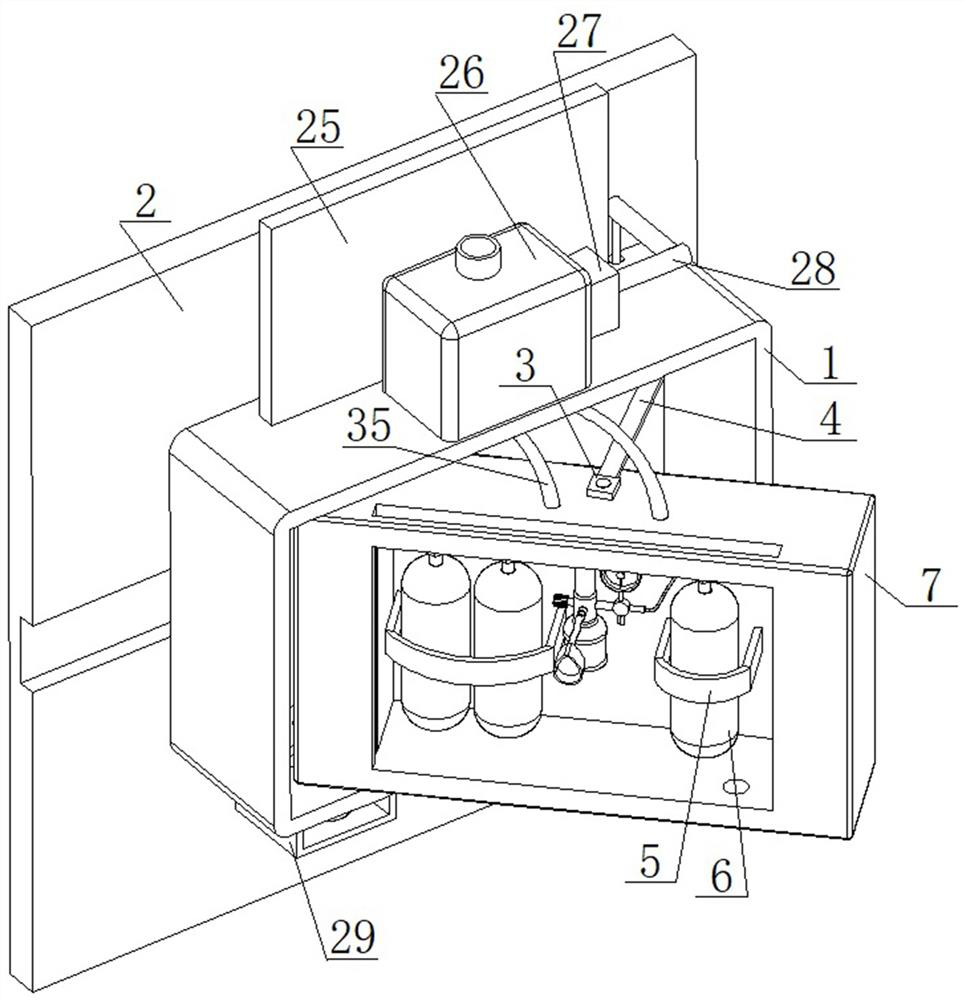 Emergency department oxygen inhalation device capable of conveniently fixing oxygen bottle