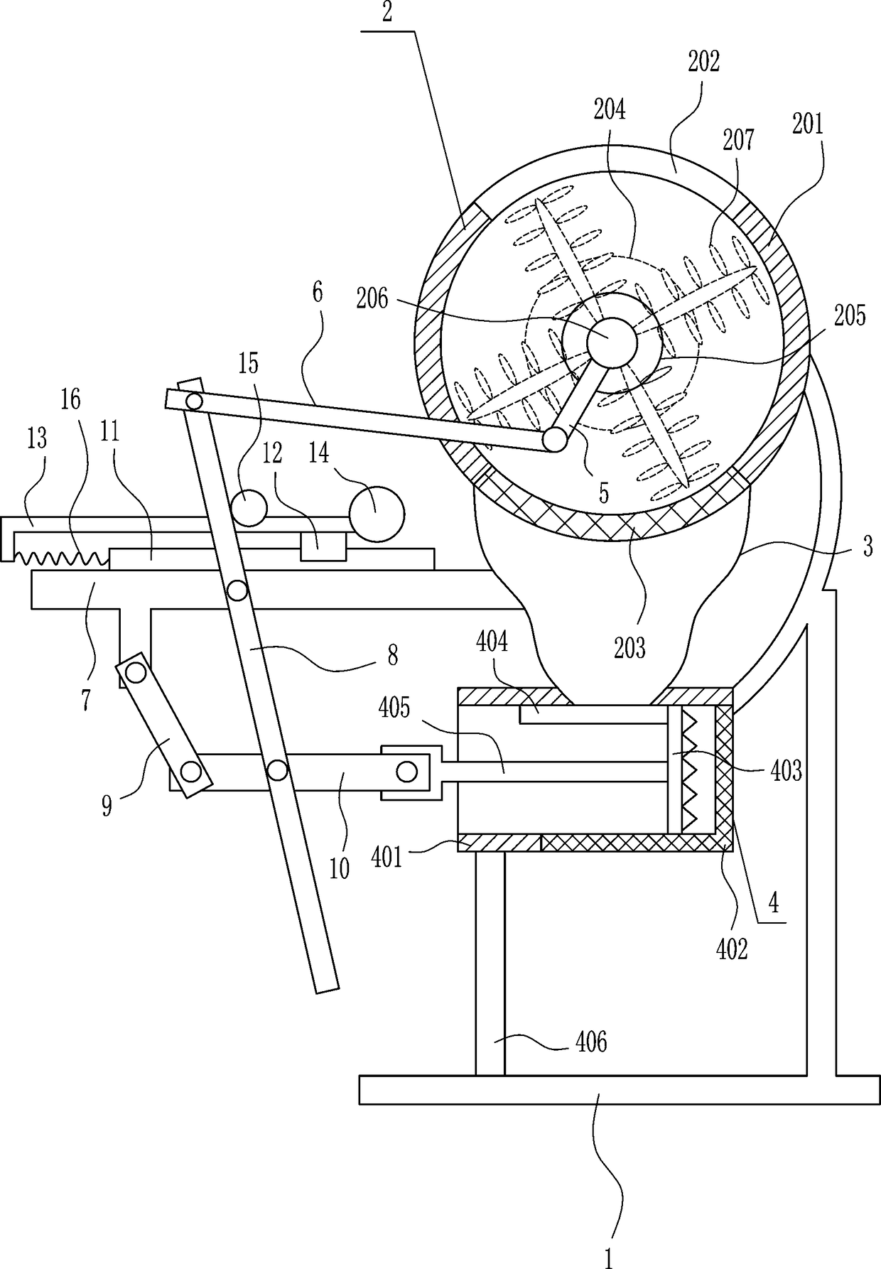 Agglomerated fertilizer de-agglomerating facility for garden fertilizing